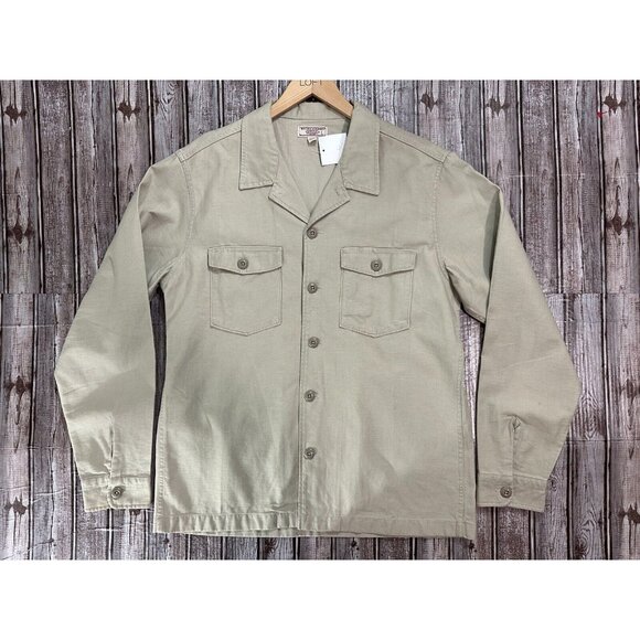 Wallace & Barnes Military Shirt Jacket size Large color ivory - Picture 1 of 6